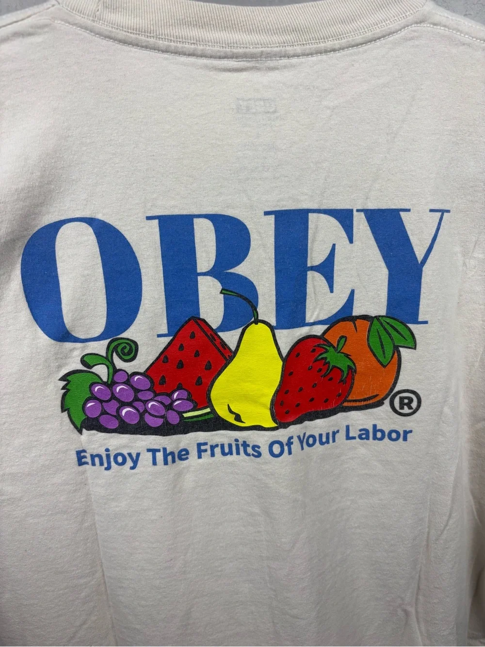 OBEY Men’s Cream Graphic Logo T-Shirt